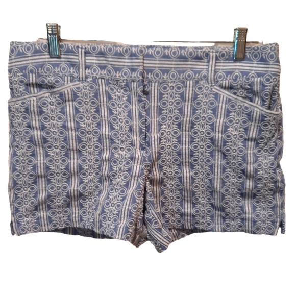 Loft Blue/White Embroidered Shorts size 8 - Picture 1 of 11